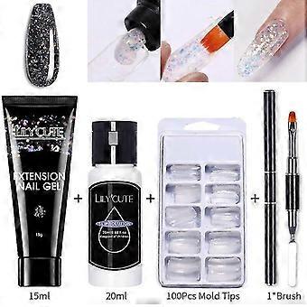 Nagelverlängerungs-Gel-Set für schnelle Maniküre, Fingerverlängerungs-Form, Nagelbürste, Nagelwerkzeug-Set 53953-42 25-26
