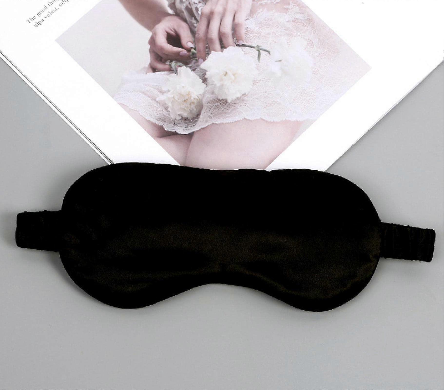Silk Sleep Mask for Travel and Sleep Light Blocking Breathable Black