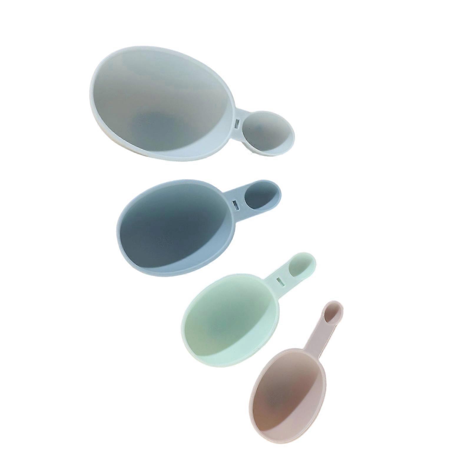 Baking And Cooking Measuring Spoons Set With Space Saving Nesting Design Plastic Color Coded For Quick Measurement Multicolor