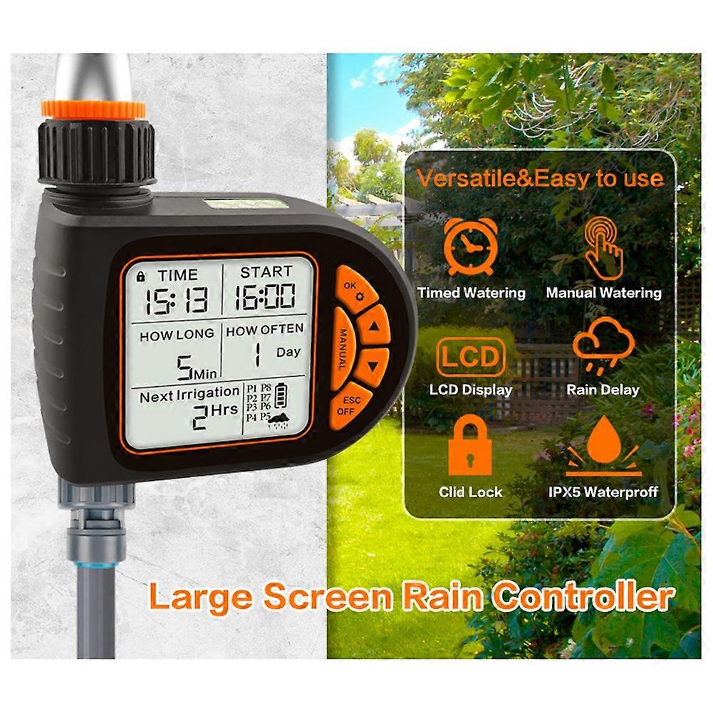  LCD Display Water Timer Waterproof IP65 Home Garden Irrigation Rainfall Timer Automatic Controller System