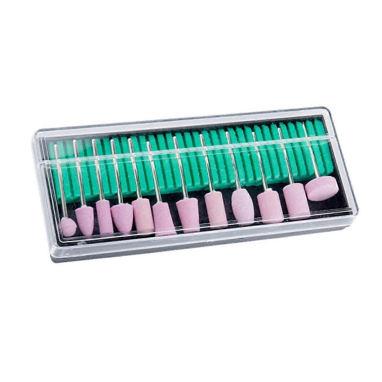 12pcs Professional Nail Drill Bits Set Fine Grit for Precise Manicure Polishing and Shaping