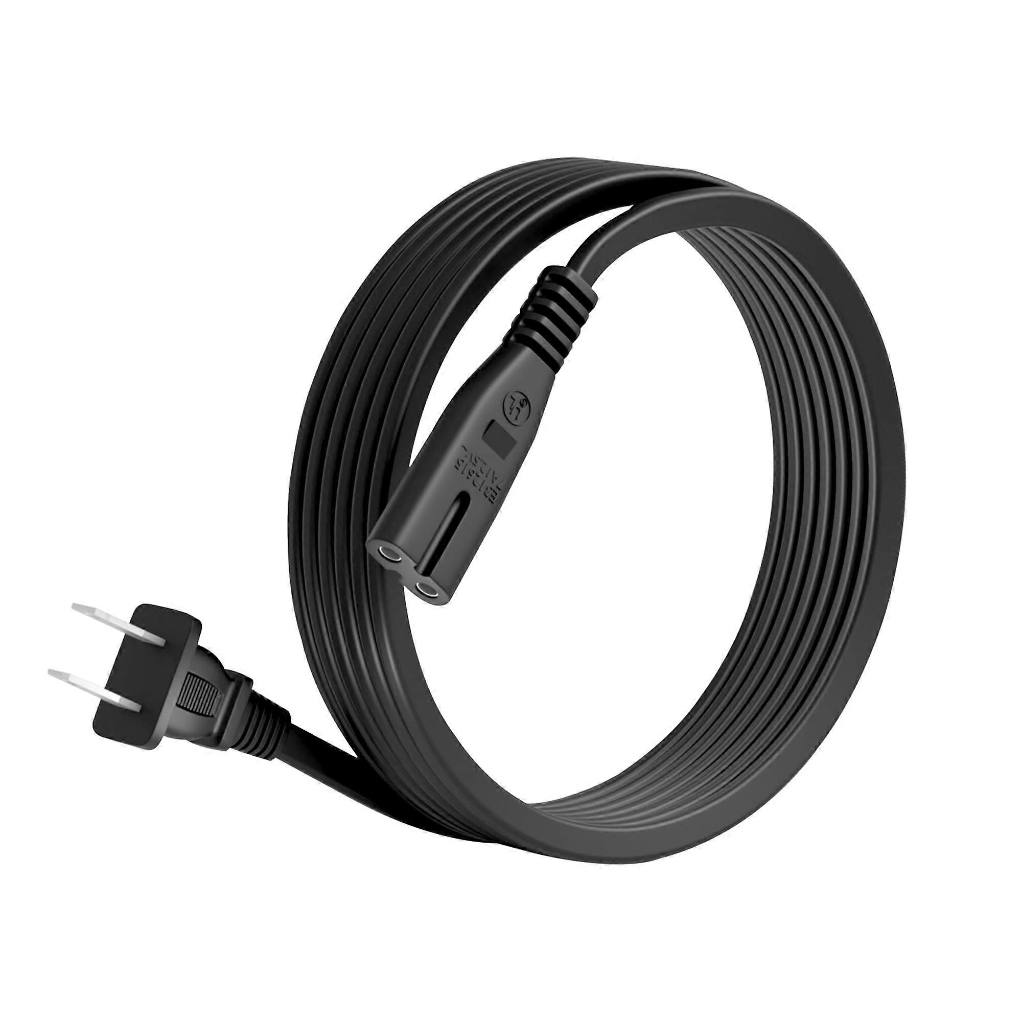 AC Power Cord 6FT 2 Prong Replacement Cable for Under Desk Elliptical with Copper Core PVC