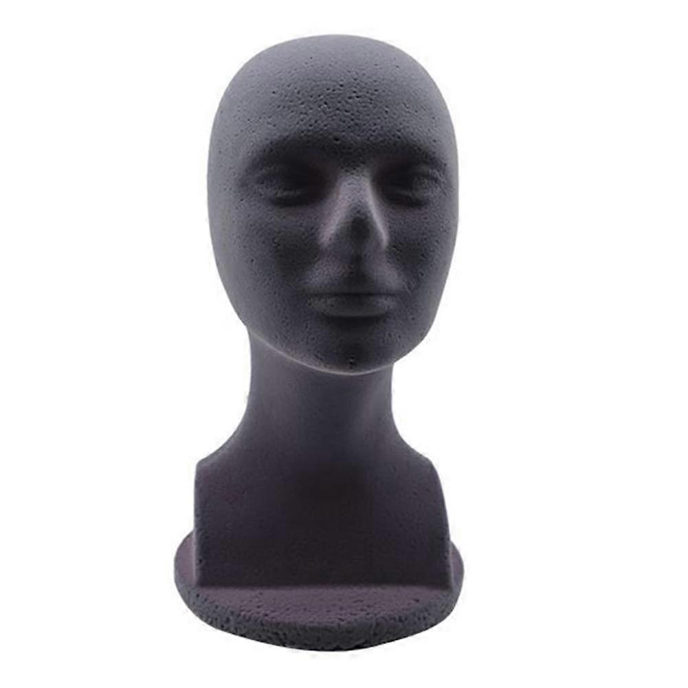 Foam Mannequin Head for Wig Styling with Stable Base, Salon Training and Hat Display, Grey