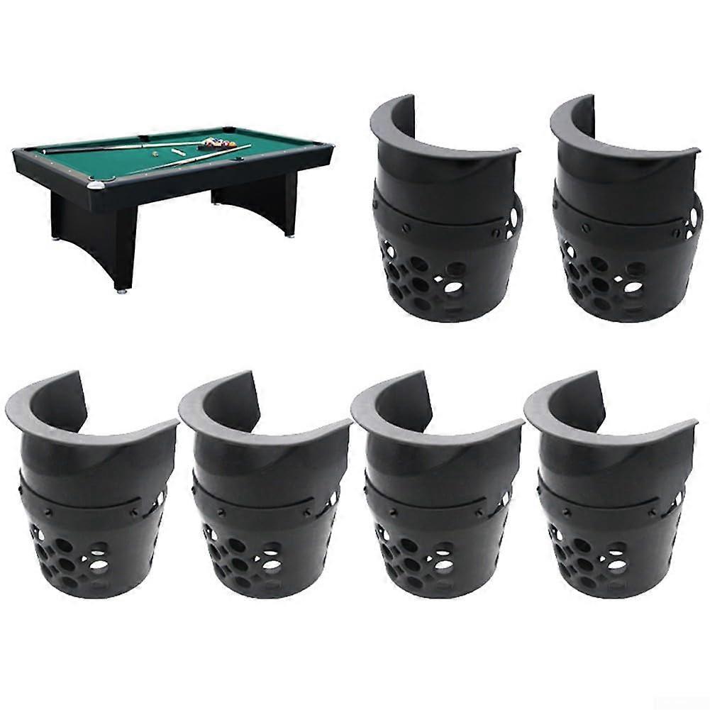 Pool Table Pockets Set 6pcs Standard Size Durable Plastic Billiard Table Replacement Parts Black