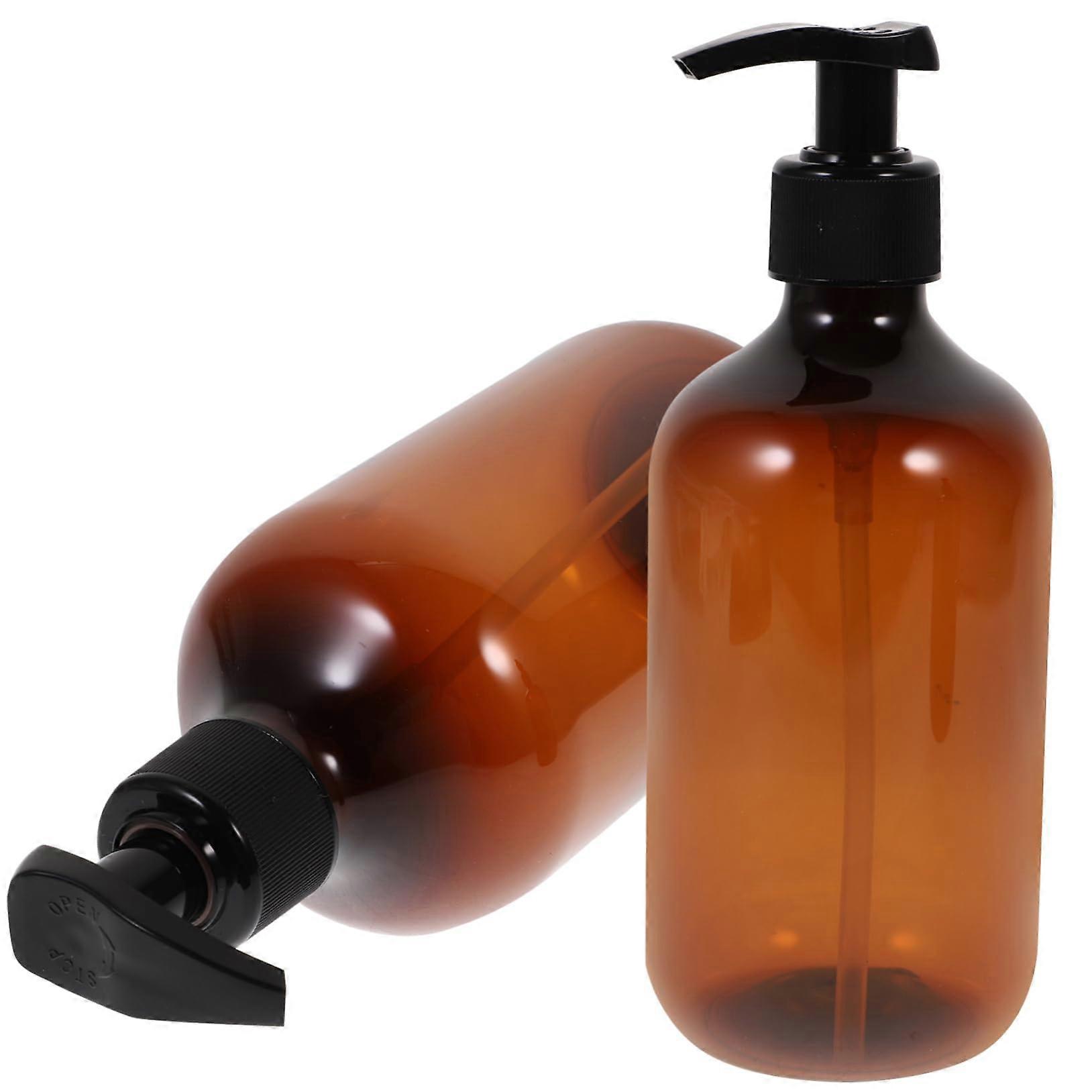 2pcs Refillable Shampoo Dispenser Bottles Plastic Liquid Soap Pump for Bathroom Shower Use