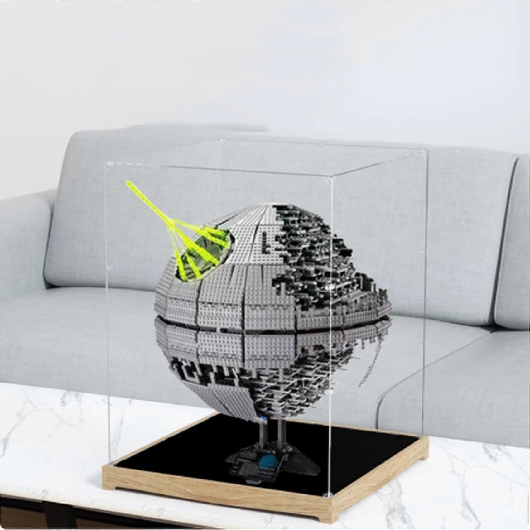 Acrylic Display Case for  10143 Death Star II, Clear Dustproof Box with Stable Support Structure