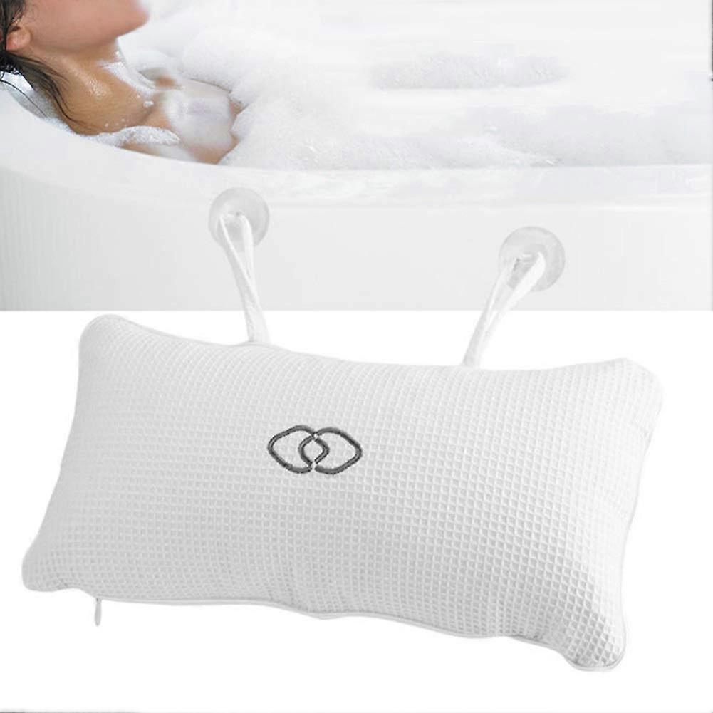 Bath Pillow with Ergonomic Head Neck Support, Inflatable Spa Cushion with Dual Suction Cups for Tub