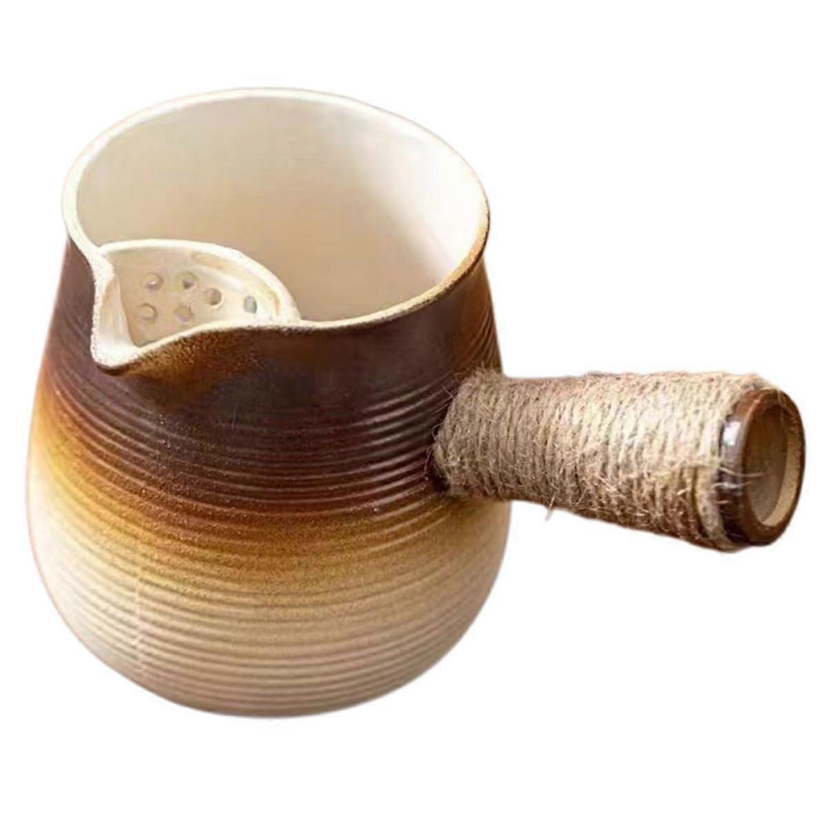 Ceramic Teapot with Filter Chinese Style Clay Tea Kettle Lightweight Retro Design for Camping