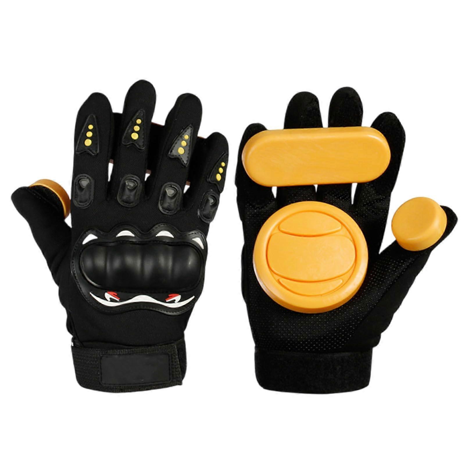 Longboard Slide Gloves with Replaceable Pucks, Finger Joint Protection, Breathable Mesh for Downhill