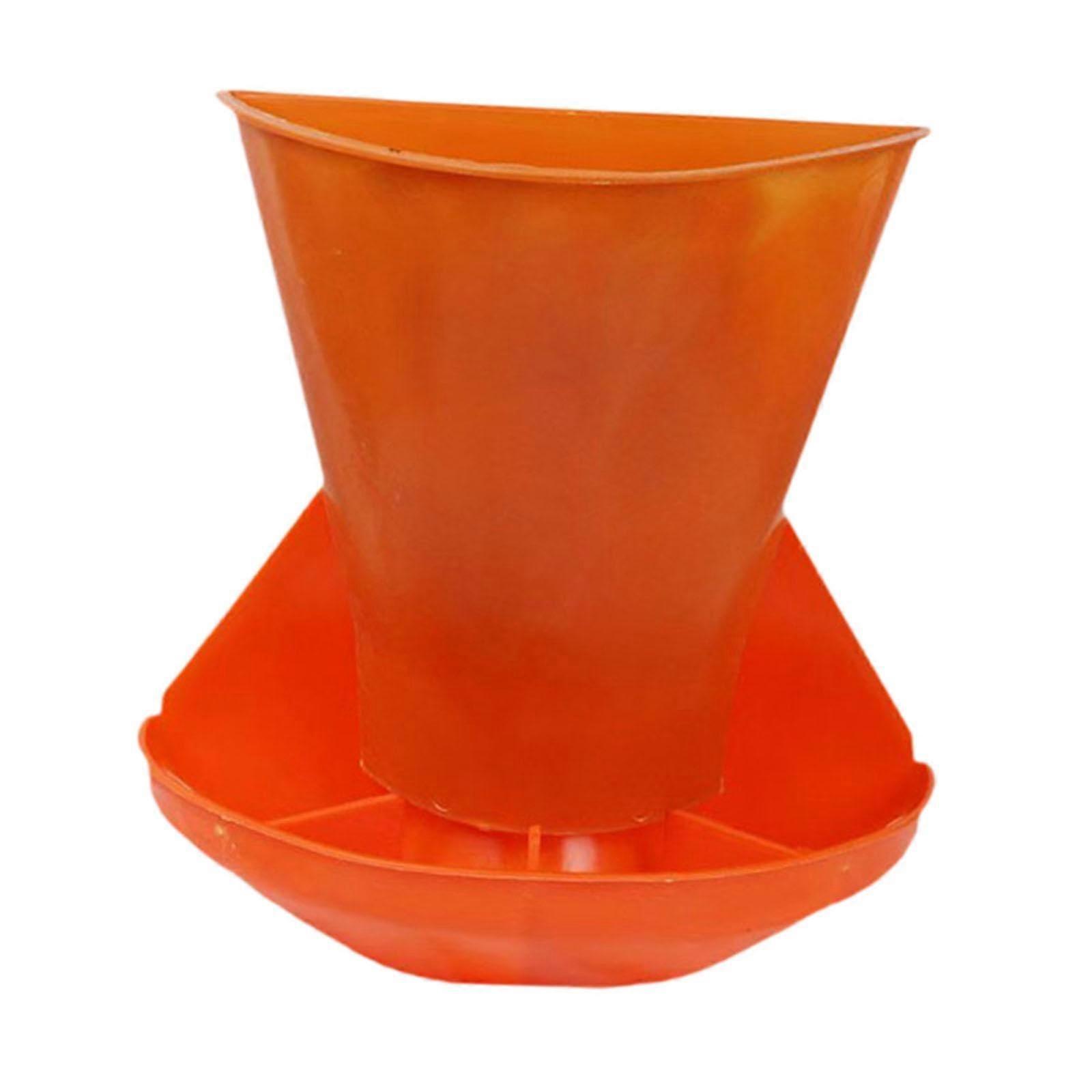 Wall Mounted Pig Feeding Trough with 4 Segmented Slots, Space Saving Piglet Feeder, Orange