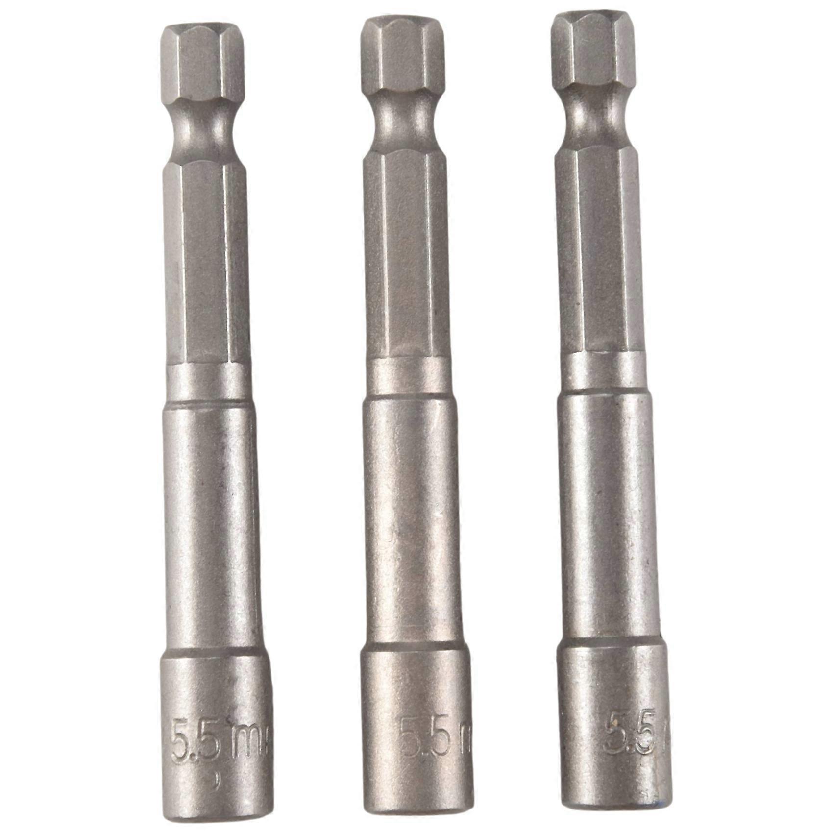 65mm Length 5.5mm Hex Socket Driver Bit Magnetic Bit 3 Pcs
