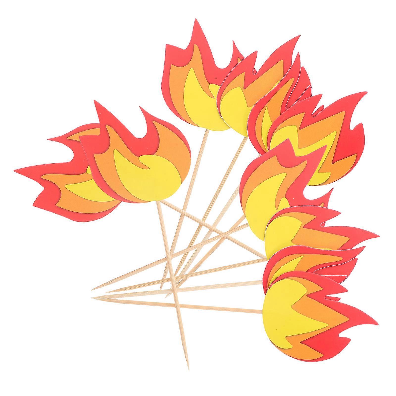 Fire Cupcake Topper Fire Truck Theme Party Decorations 10Pcs Set