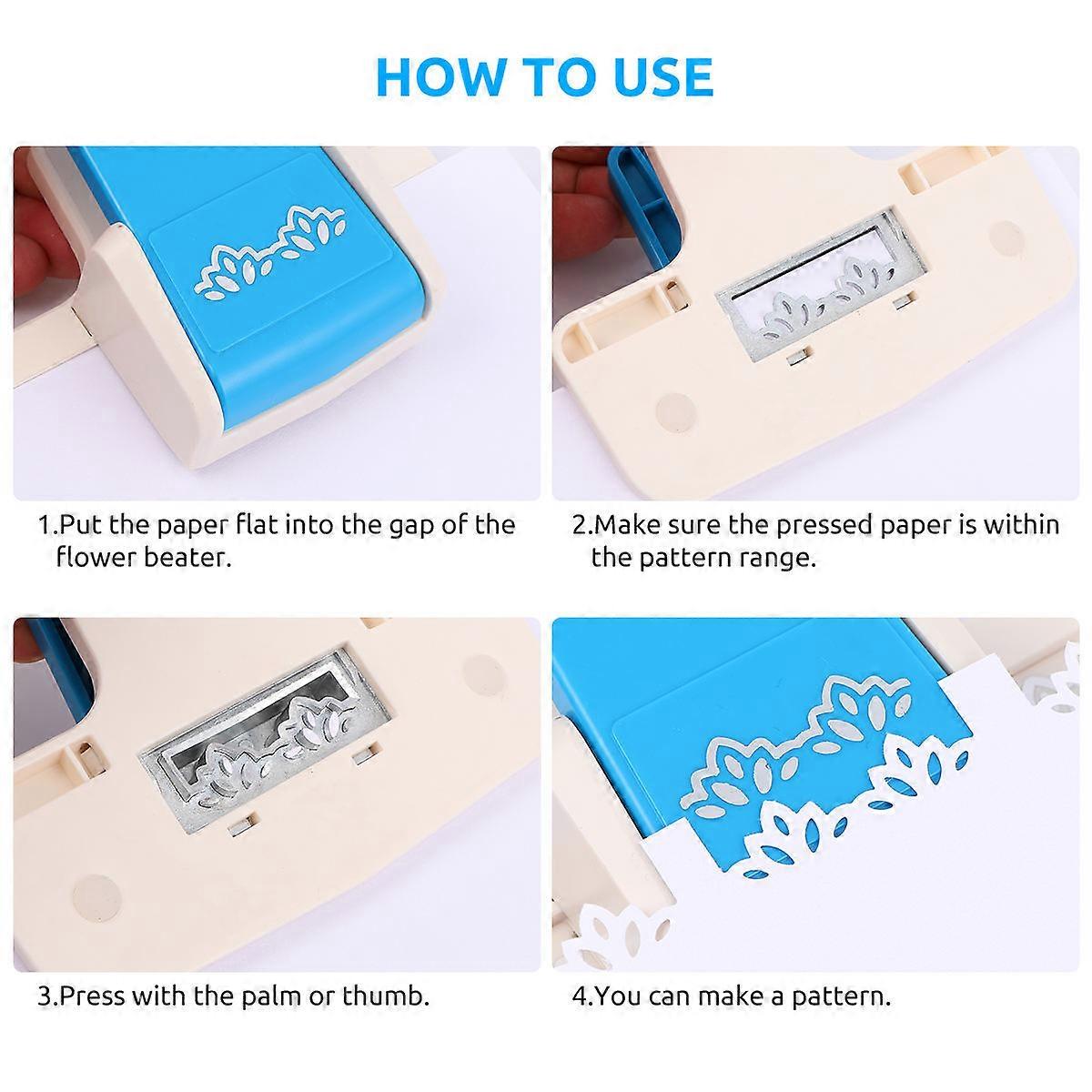 Craft Paper Punch Tool for DIY Embossed Patterns 1Pcs Blue Manual Punch