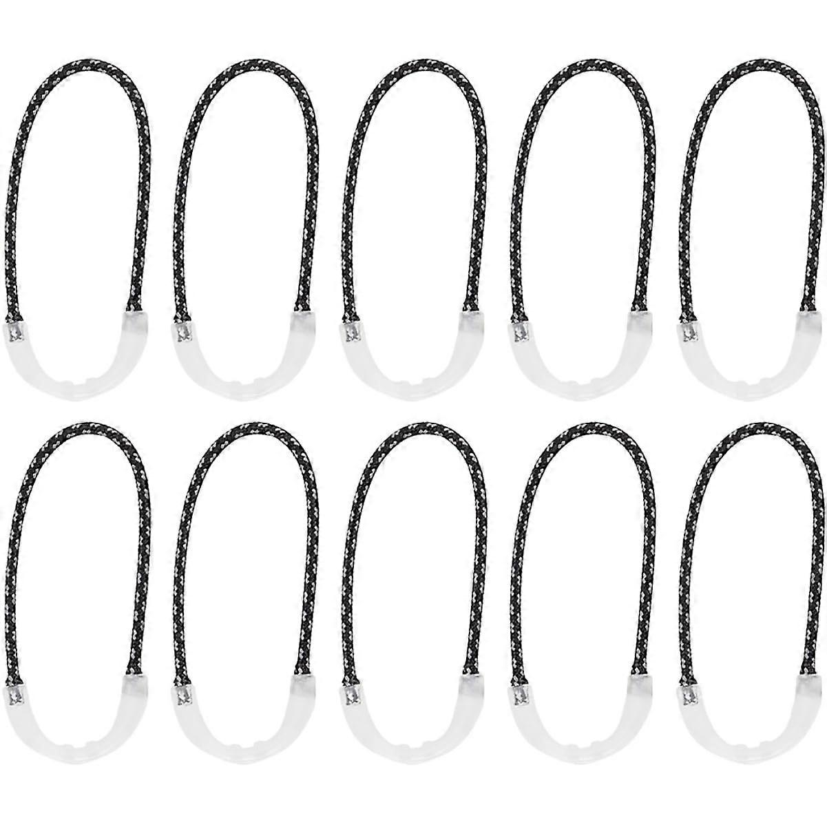 10pcs Luminous Zipper Pull Replacement Tabs, Durable Extender Cords for Jackets and Bags
