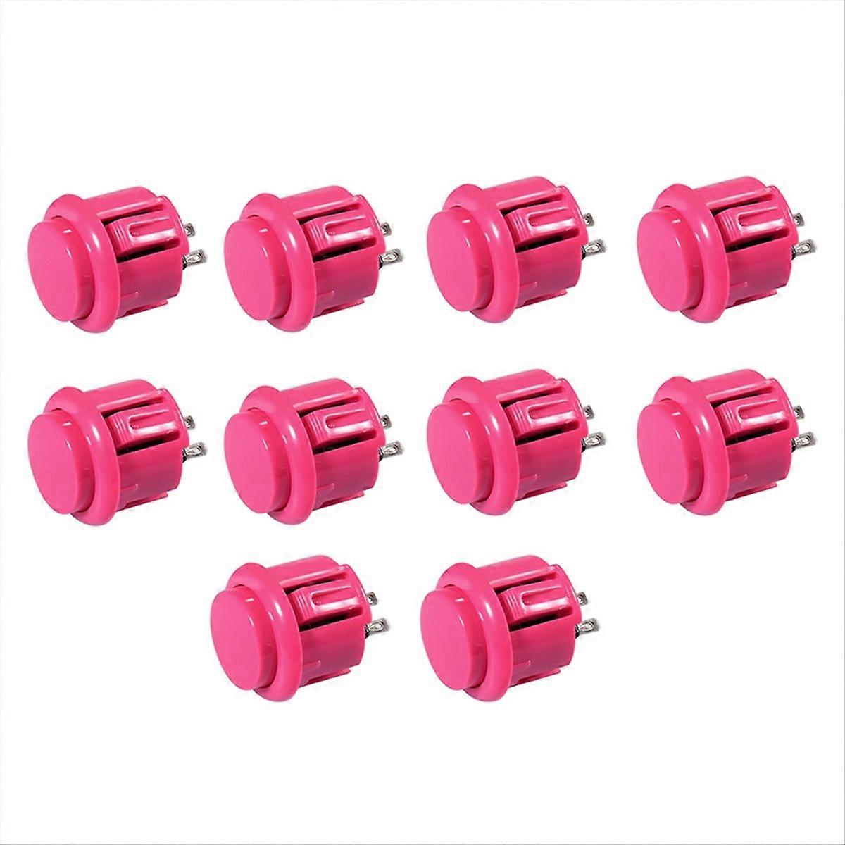 10 Pcs Arcade Buttons 24Mm Responsive Arcade Buttons Pink