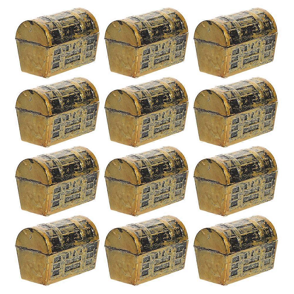 Small Plastic Treasure Chest Mini Decorative Party Boxes 12Pcs