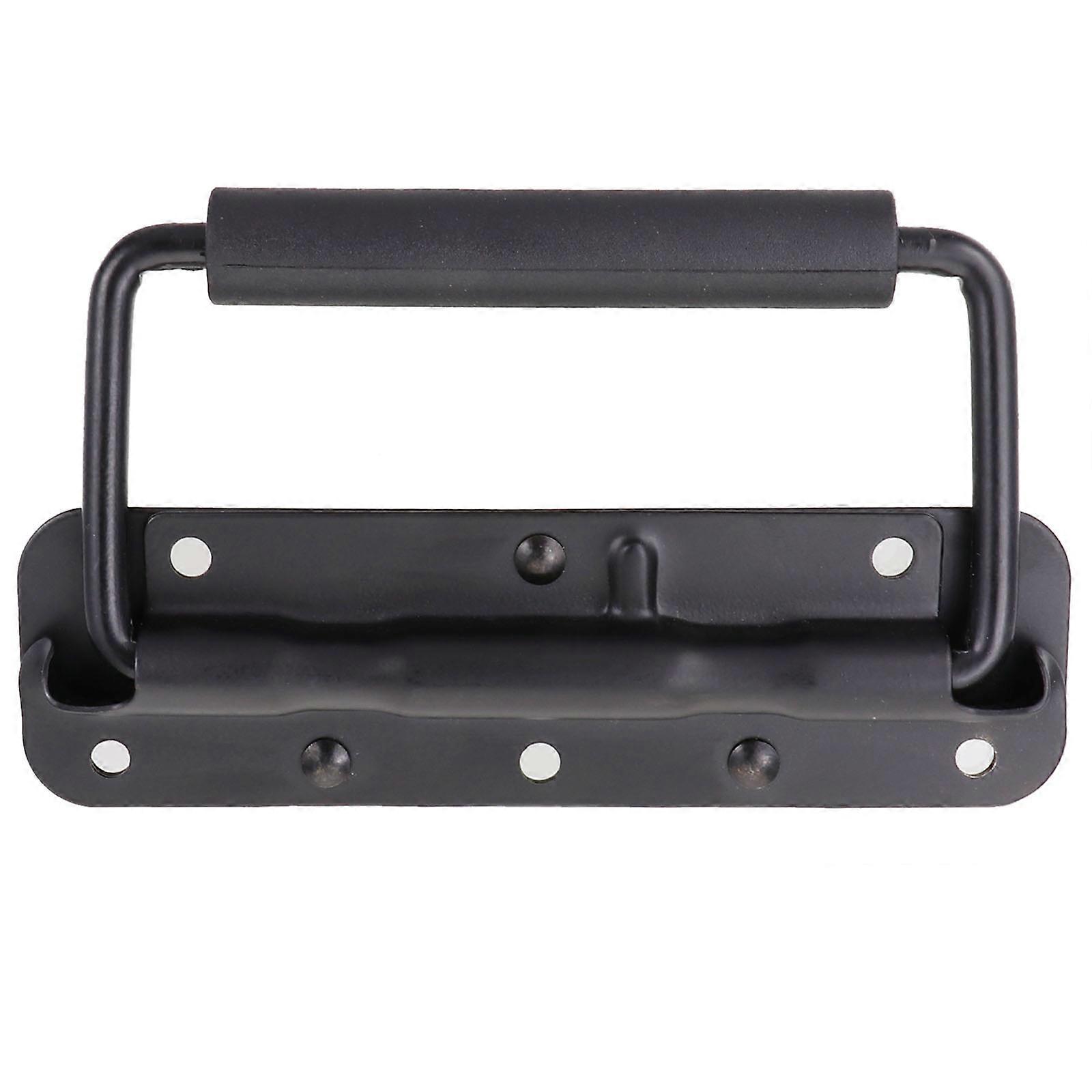 Folding Toolbox Handle Black Iron Square Shape Tool Usage 2Pcs