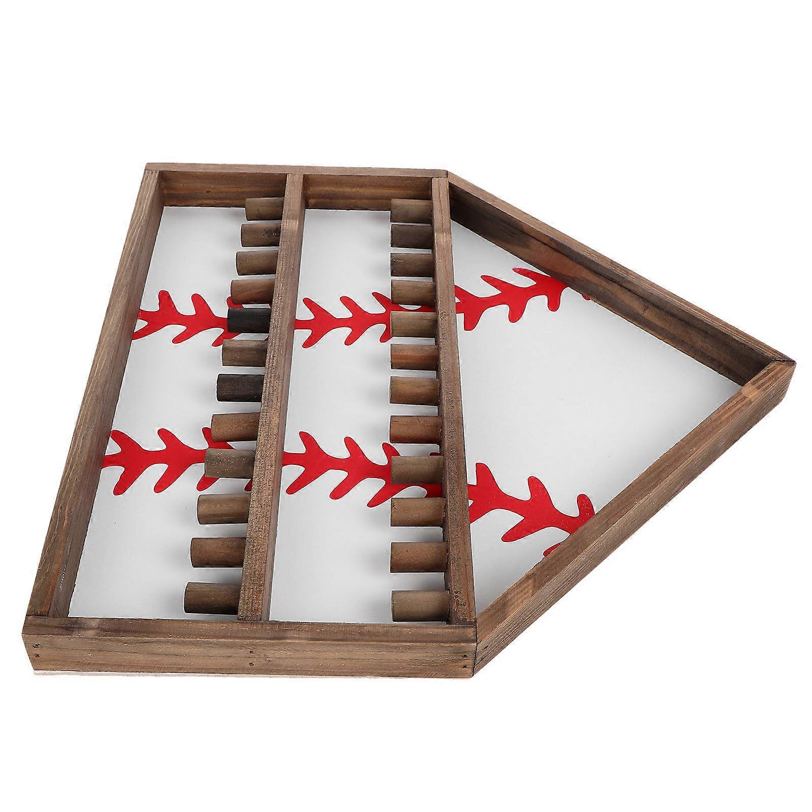 Wood Baseball Ring Case for Hanging Medal Display White