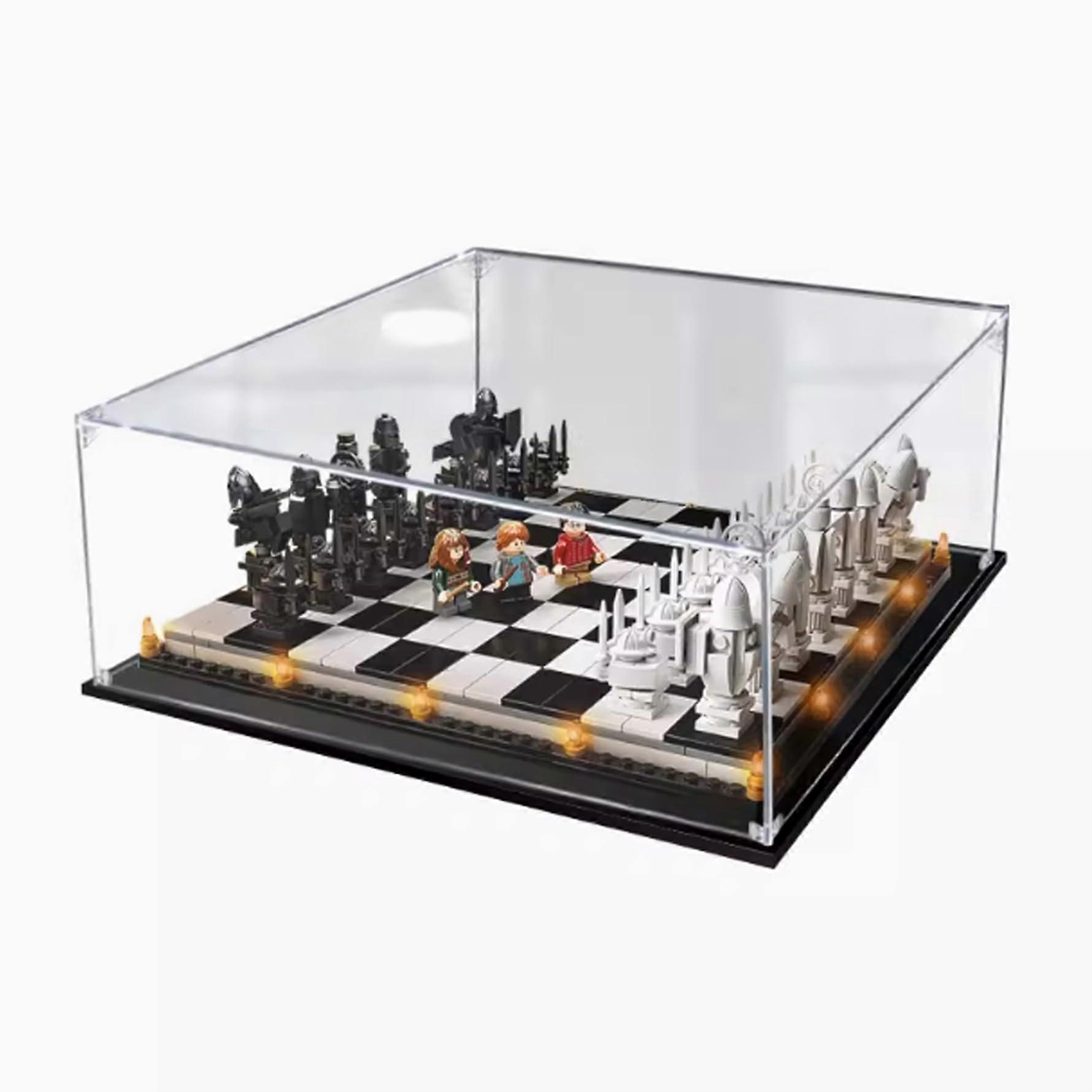 Display Case for  76392 Sorcerer's Chess, Clear Acrylic Dustproof Protection, Stackable Design