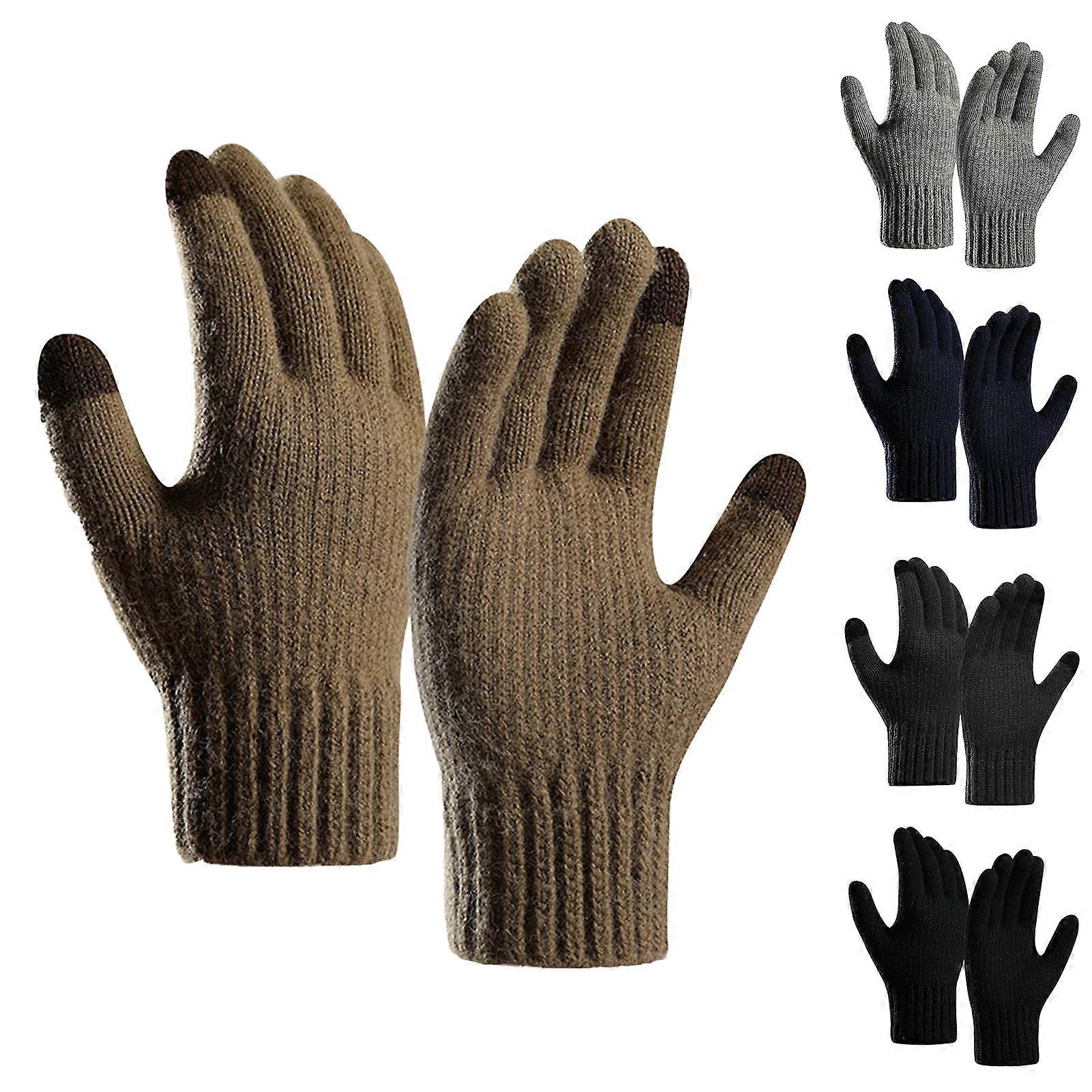 Men's Pure Wool Knitted Gloves with Thinsulate Lining
