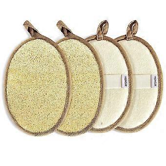 Natural Loofah Sponge Exfoliating Body Scrubber (3 Pack),Made with Eco-Friendly and Biodegradable Shower Luffa Sponge, Loofah for Women and Men