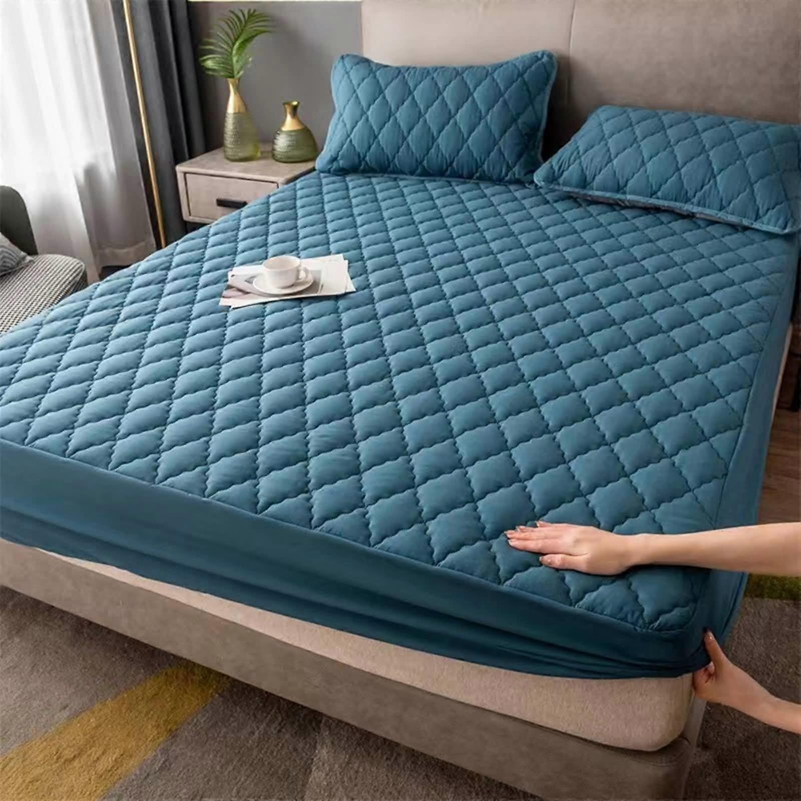 Dark Teal Queen Fitted Sheet 63x79 Extra Deep Pocket Soft Polyester Bedding Easy Care