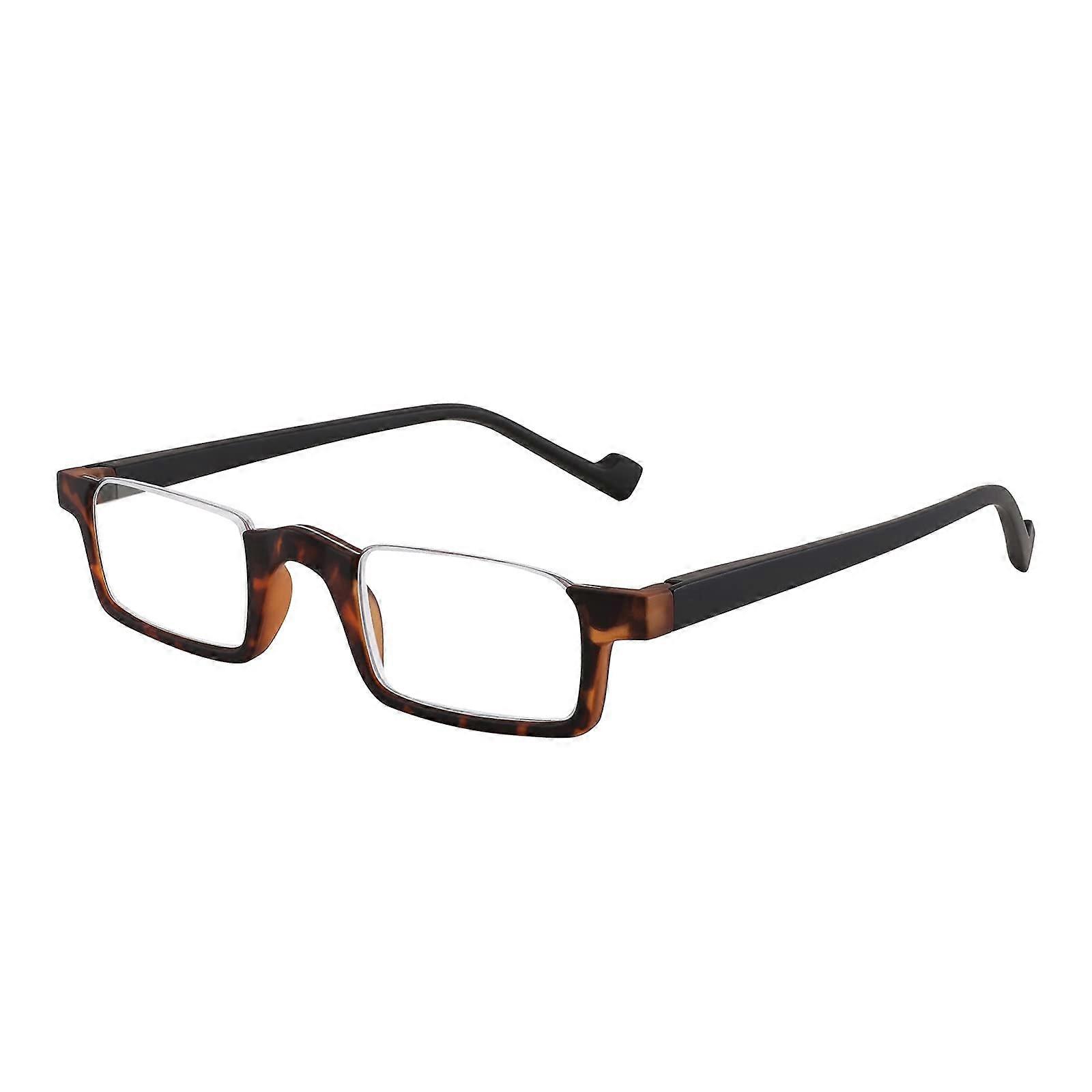 Reading Glasses 1.0x Lightweight Half Frame Clear Vision Unisex Leopard Pattern