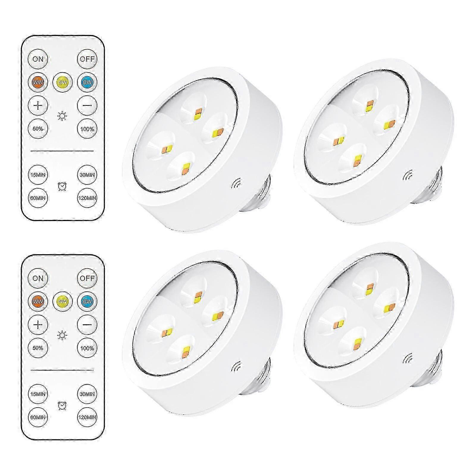 Battery Powered LED Puck Lights with Remote E26 Screw Base