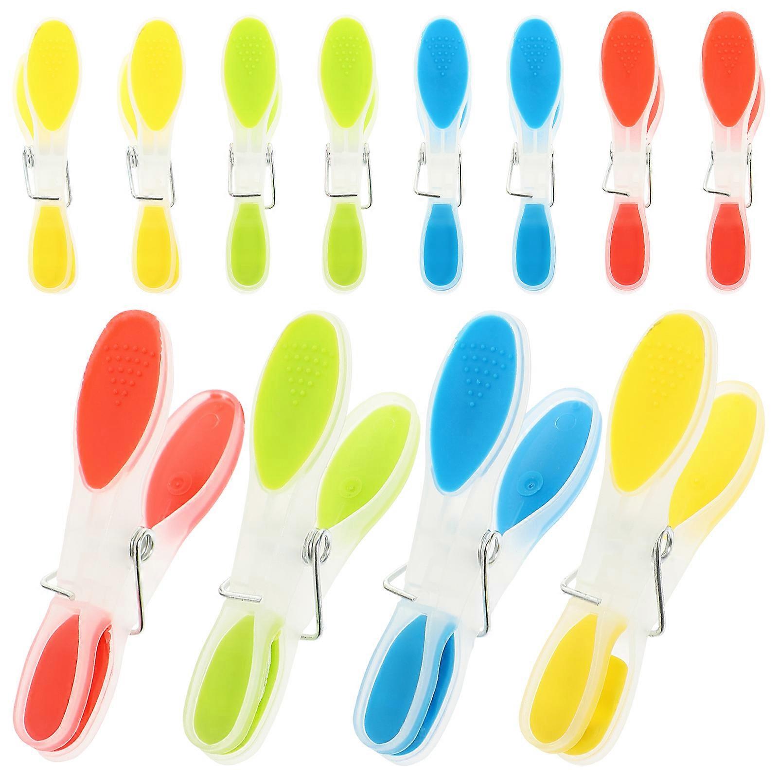 Household Windproof Clothes Clips for Drying with 12Pcs Plastic Hanger Clips