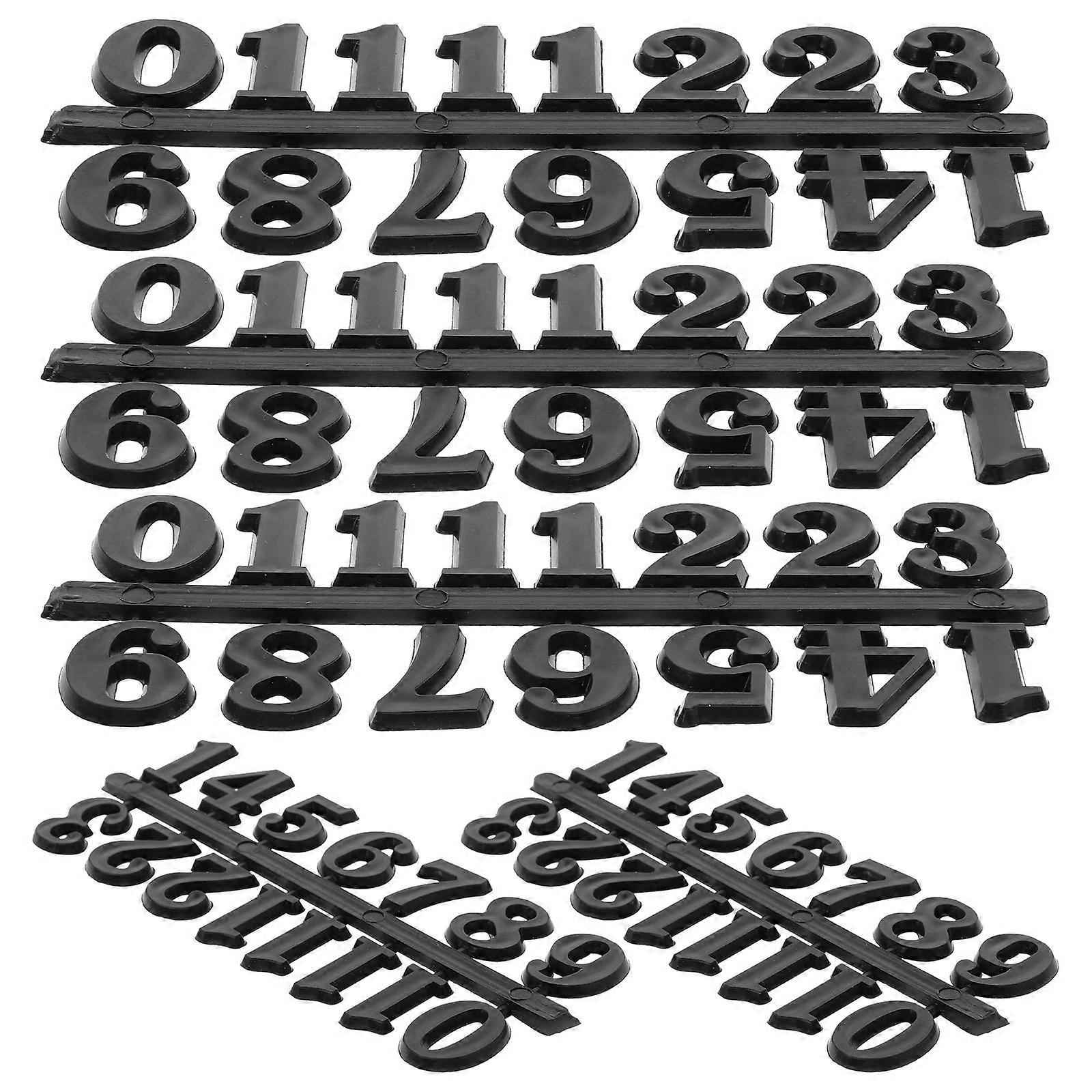 Clock Numbers Kit Arabic Numbers for Clock Replacement 5Sets Plastic Black