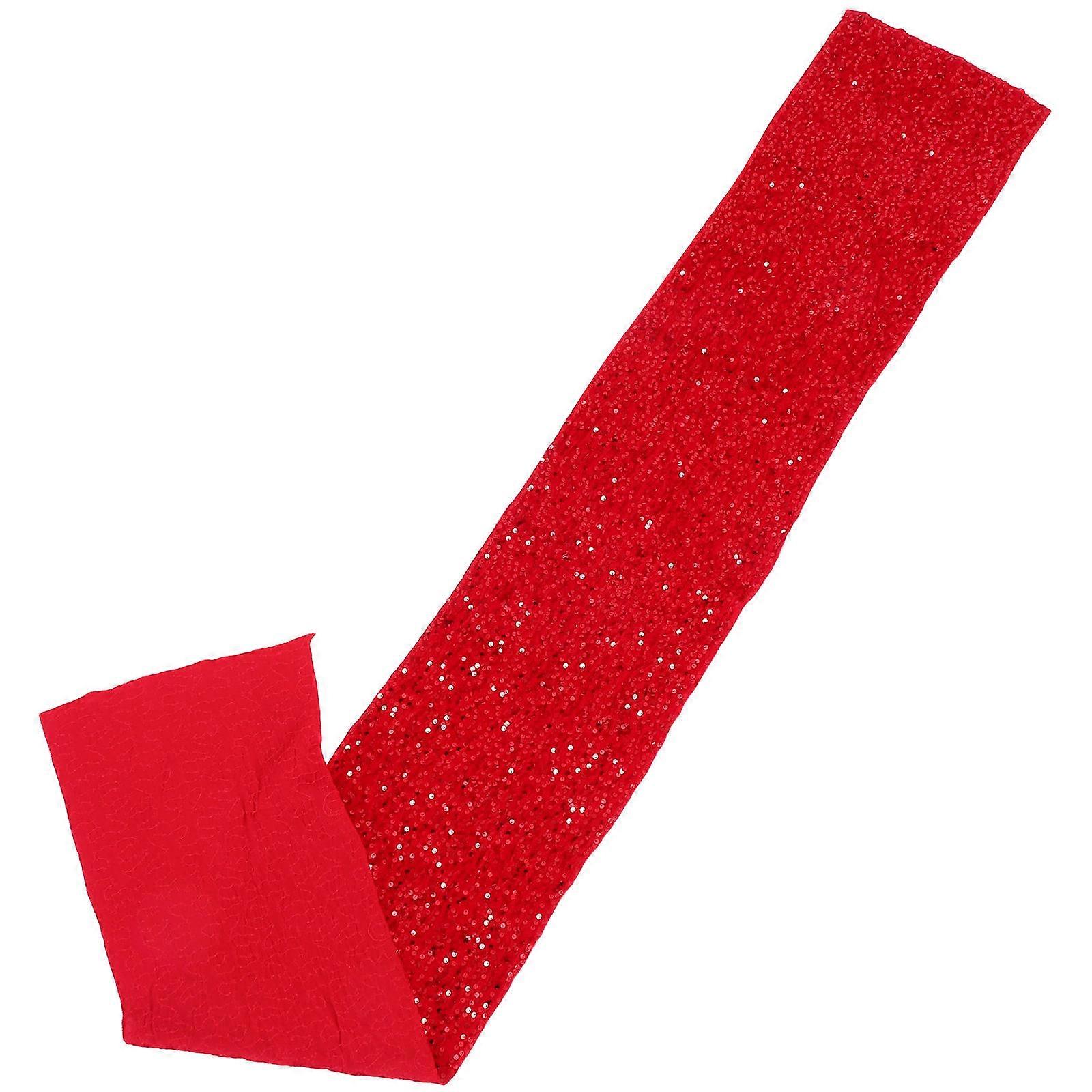 Red Sequin Table Runner for Events Soft Plush Material