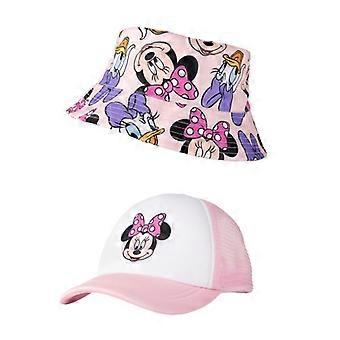Disney Girls Minnie Mouse Bucket Hat & Cap Set