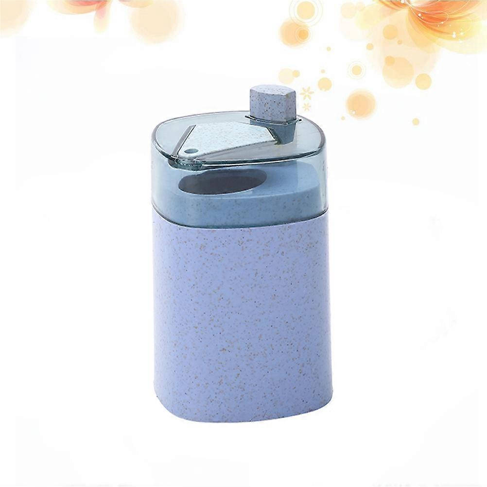 Blue Automatic Toothpick Can Straw Holder for Home Use