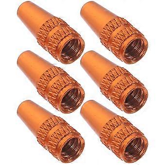 Cykelventilhattar Orange 6 st Aluminiumlegering för Mountainbike