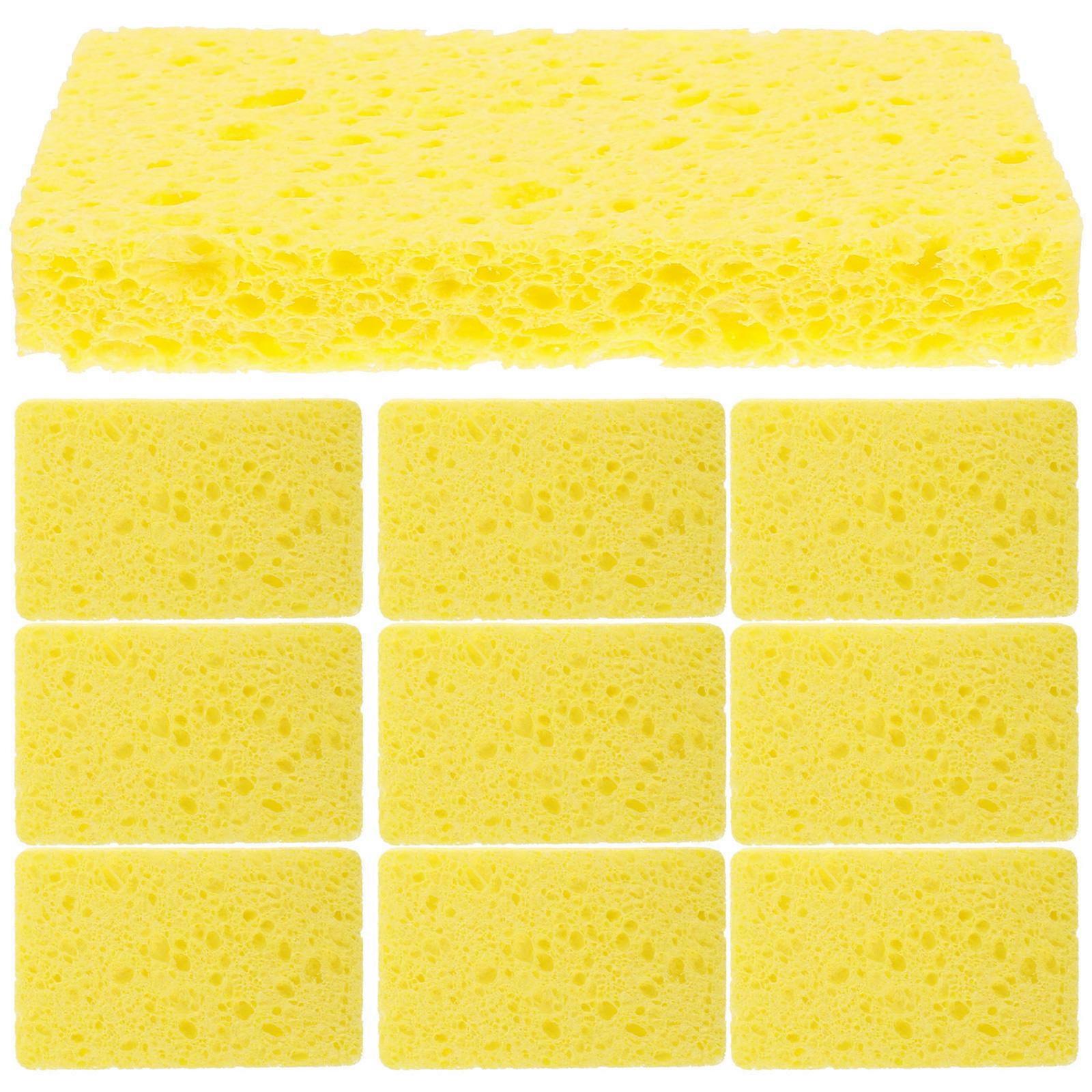 Wood Pulp Sponge Block Multi-Function Dish Sponge 10Pcs for Kitchen Cleaning