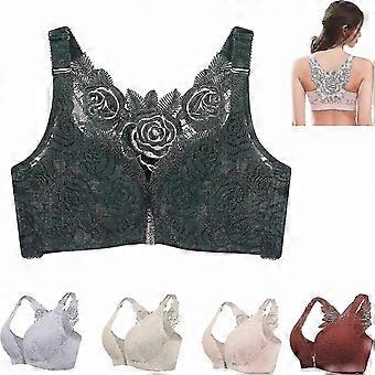 Secrets Comfort Rose Frontverschluss Kabelloser Push-Up-Nahtloser Lift-BH mit Rosenmuster