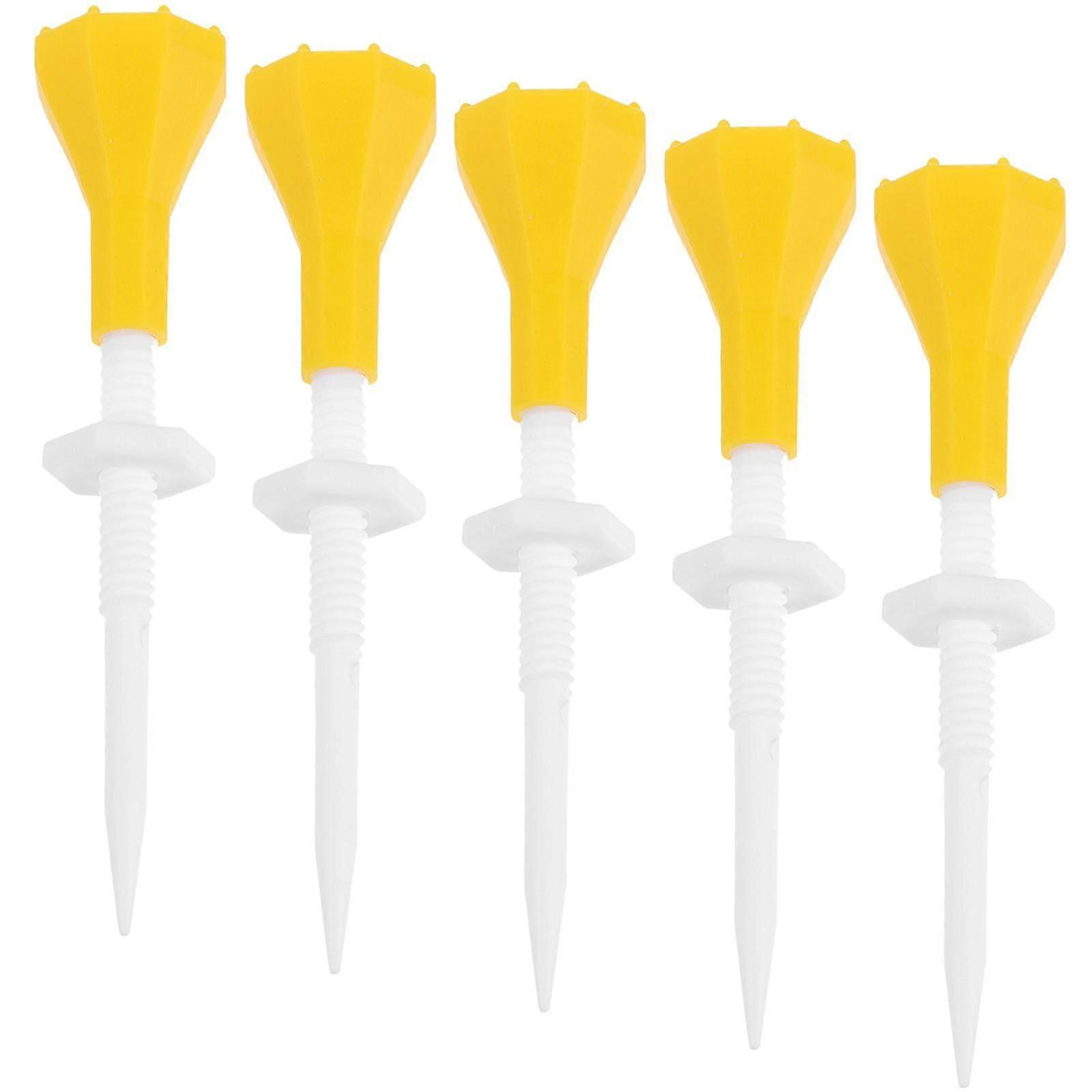 Adjustable Plastic Golf Tees, Yellow,5Pcs