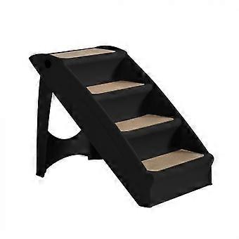 Portable Foldable Pet Stairs Ramp for Dogs - Anti-Slip, Lightweight, Washable, Supports Up to 76kg - Black