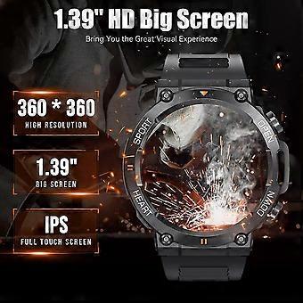 K56PRO Military Smart Watch for Men 1.39" HD Big Screen Fitness Tracker Rugged Tactical Smartwatch Compatible with iPhone Android Phones