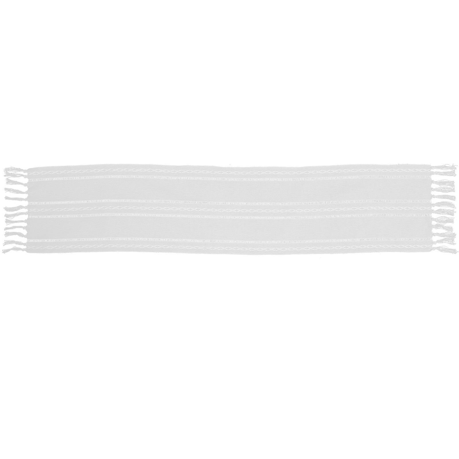White Table Runner Simple Style for Dining Table Decorative Tablecloth