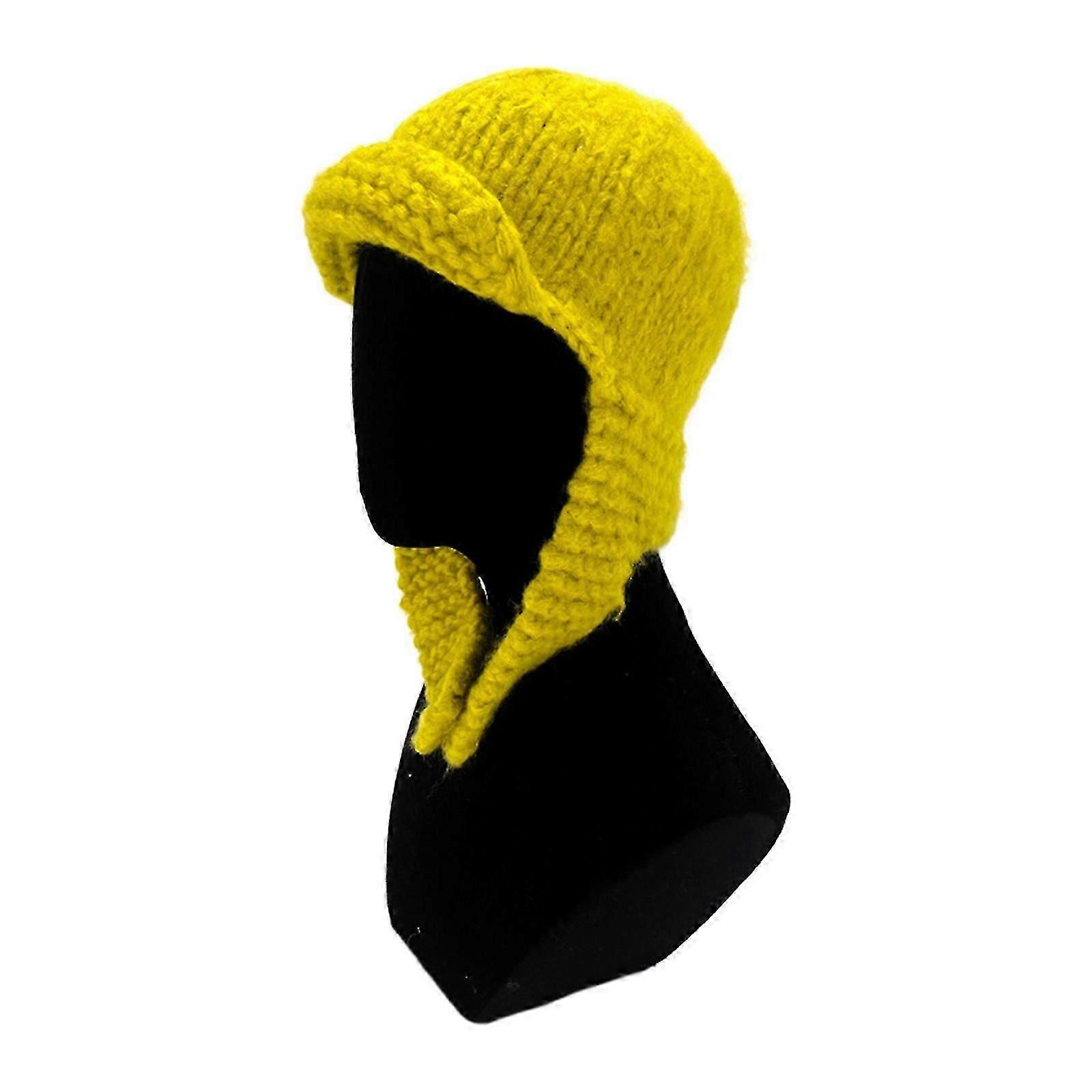 Russian Bomber Hat Knitted Trapper Hat Earflap Beanie Windproof Trapper Cap