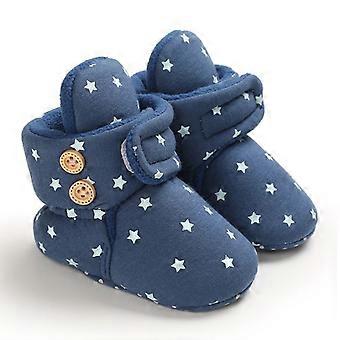 Warme Winterschuhe aus Bio-Baumwolldraht und Slide-Stick-Socken (Buntblau, 12 cm)