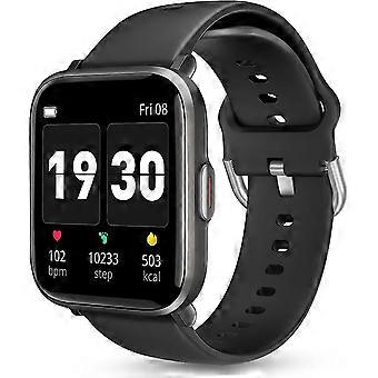 orologio intelligente compatibile con telefoni Android ios, orologio da nuoto con cardiofrequenzimetro contapassi contacalorie (nero)