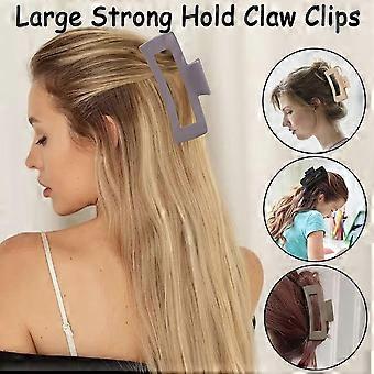 6 PCS Hair Claw Clips Women, 5.2 Inch Extra Large Non-slip Square Claw Clip, Multi Color Strong Hold Hair Claw Clip for Thick Long Curly Hair, Women H