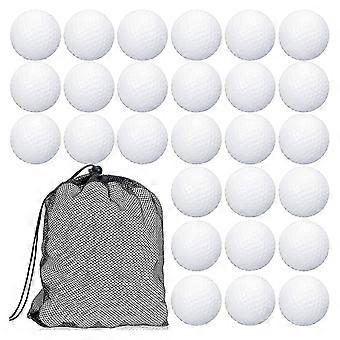 100 Pcs Hollow Golf Practice Balls for Training with Mesh Drawstring Storage Bags