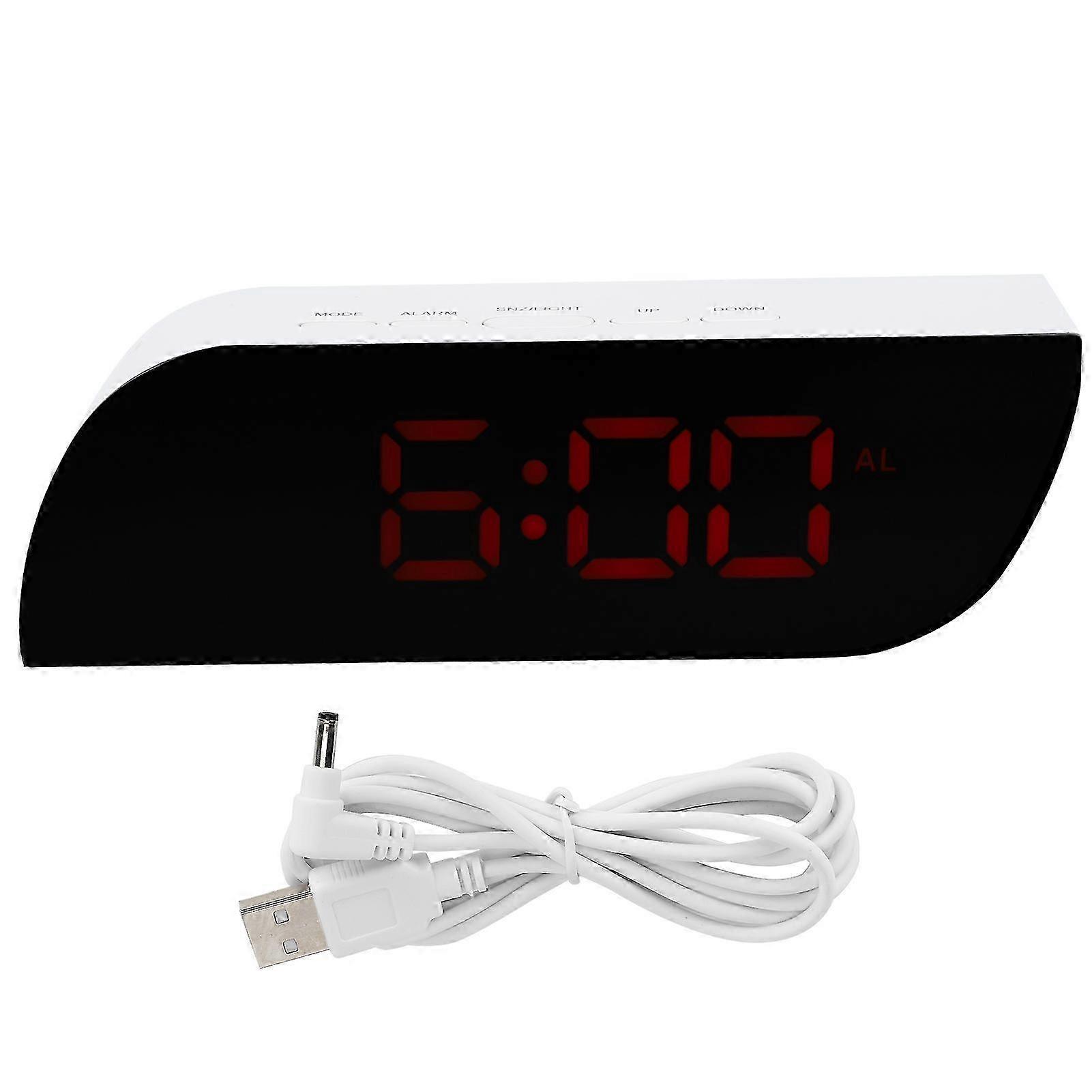 LED Digital Clock 12/24 Hour Conversion Adjustable Brightness Bedside Alarm Clock GHY-0801Red