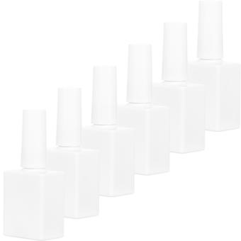 Empty Nail Polish Bottles for Storage Use with Brush 6Pcs White Bottles