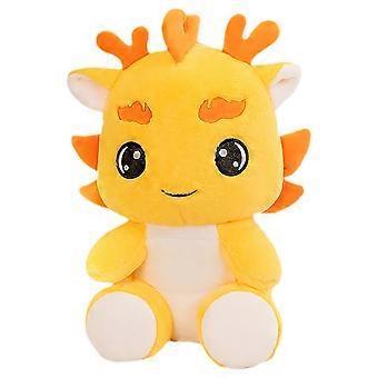 Cute Plush Dragon Toy Decoration Kids Dragon Shape Yellow PP Cotton For 1Set