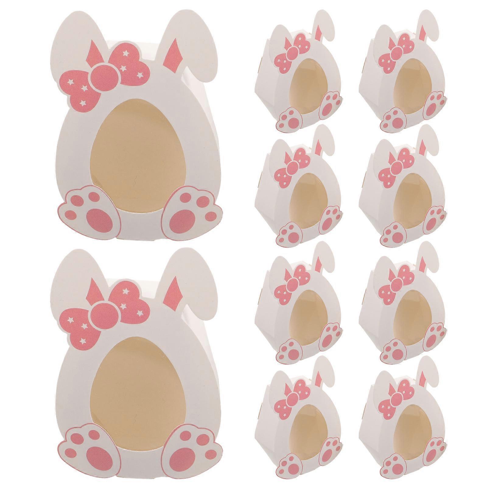 10pcs Easter Candy Boxes Adorable Bunny Candy Boxes Paper Biscuit Storage Boxes