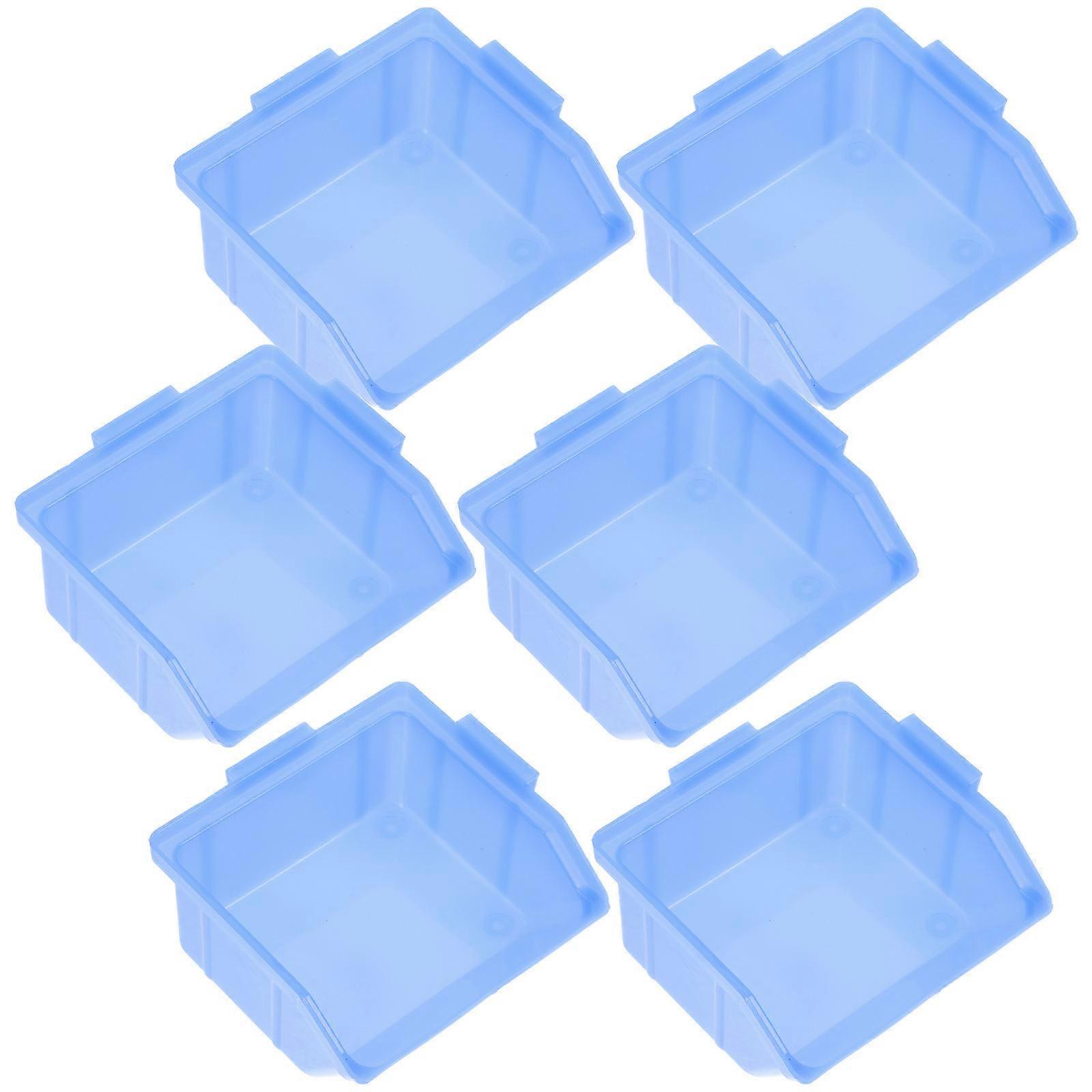 6pcs Plastic Nesting Shelf Bin Boxes Nesting Shelf Storage Boxes Hardwares Boxes